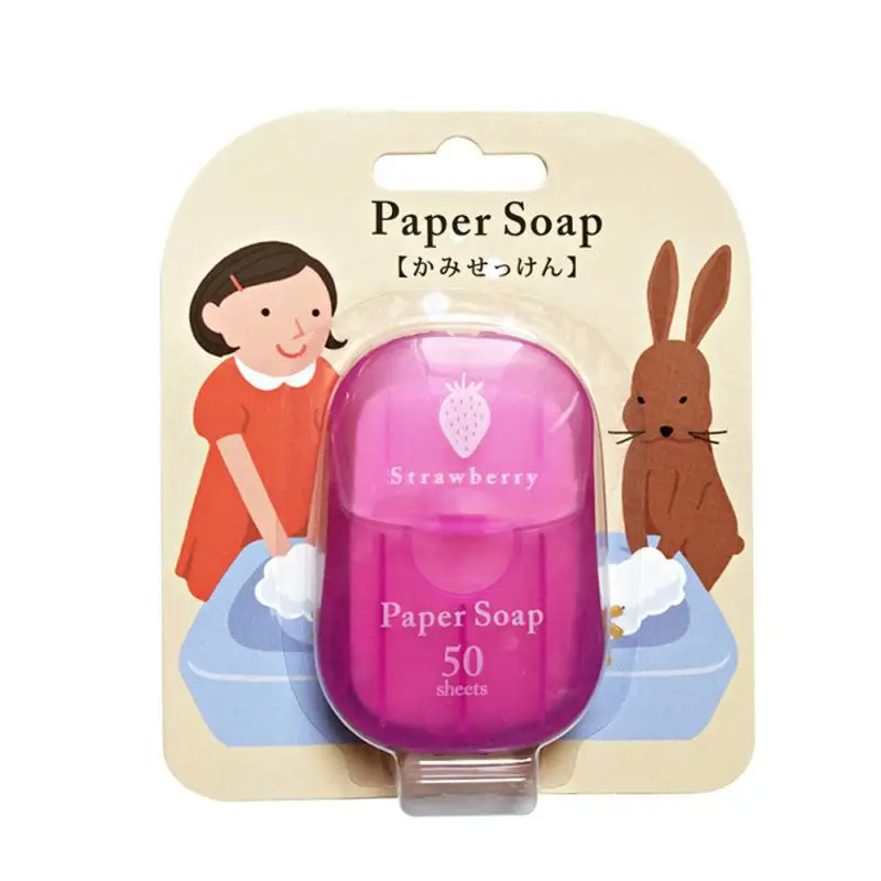 box Disposable Soap Paper Travel Soap Paper Washing Hand Bath Clean Scented Slice Sheets Mini Paper Soap Bathroom Supplies