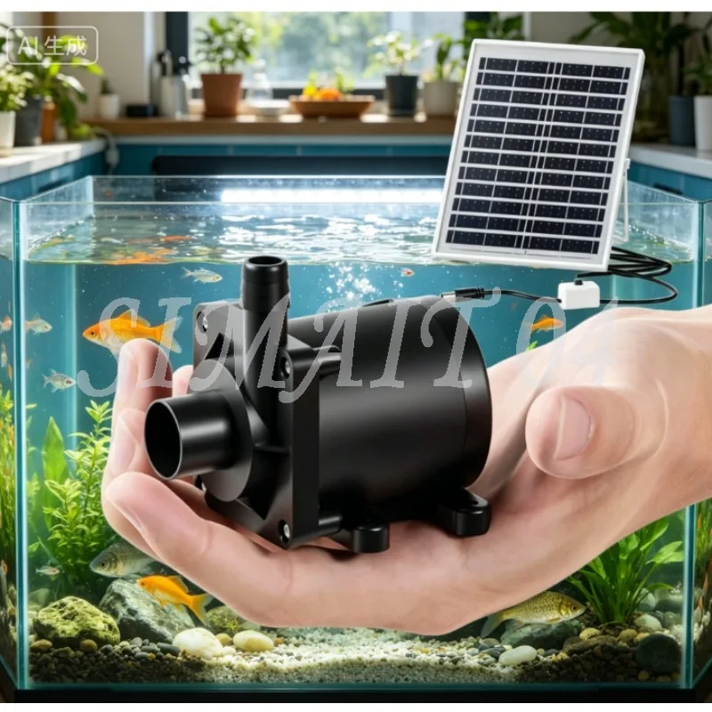 20W Solar Submersible Water Pump, Fish Tank Rockery Pump with Oxygenation Function