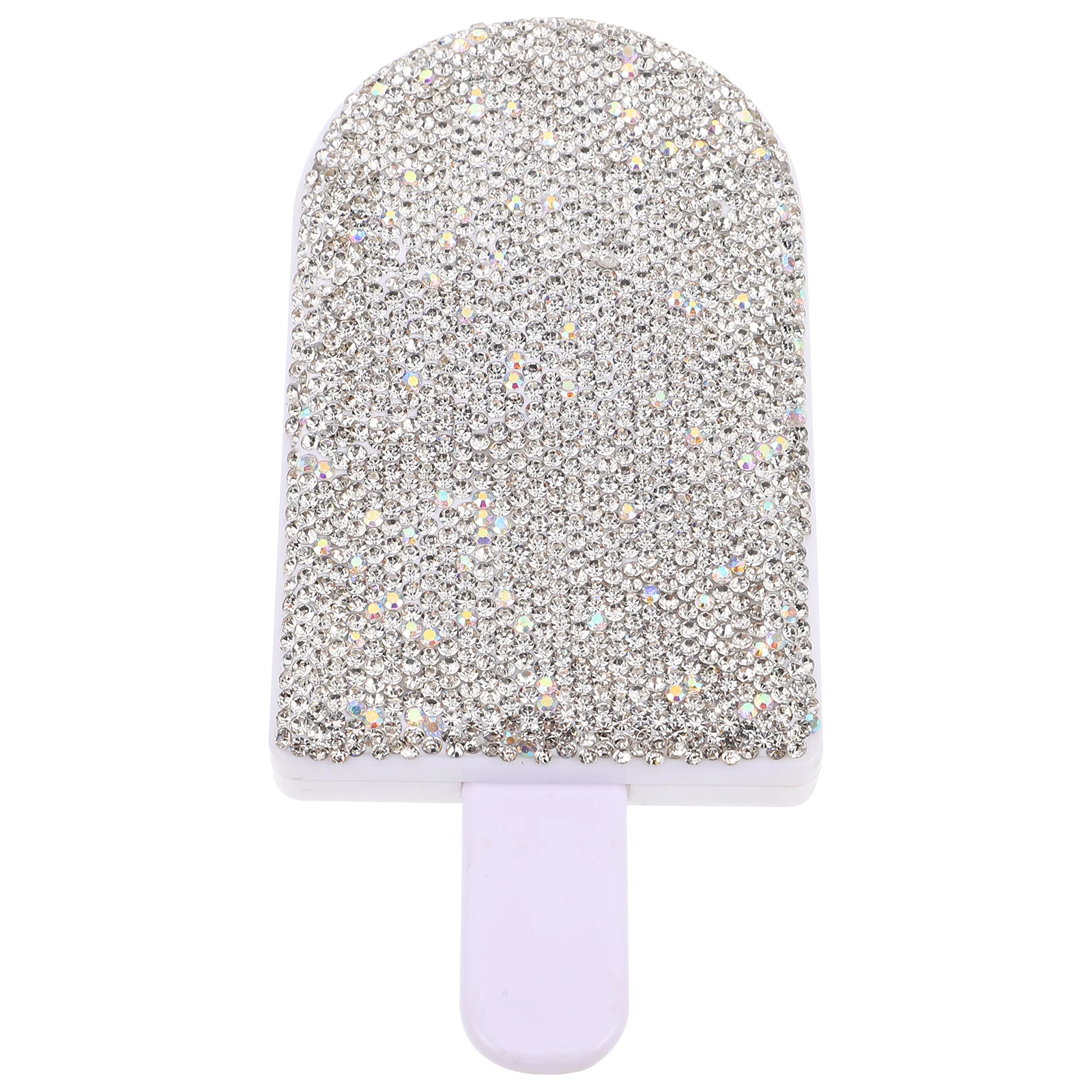 

Cute Rhinestone Folding Makeup Portable Compact Pocket Travel Women Small Handheld Vanity Ice Shaped Foldable Beauty