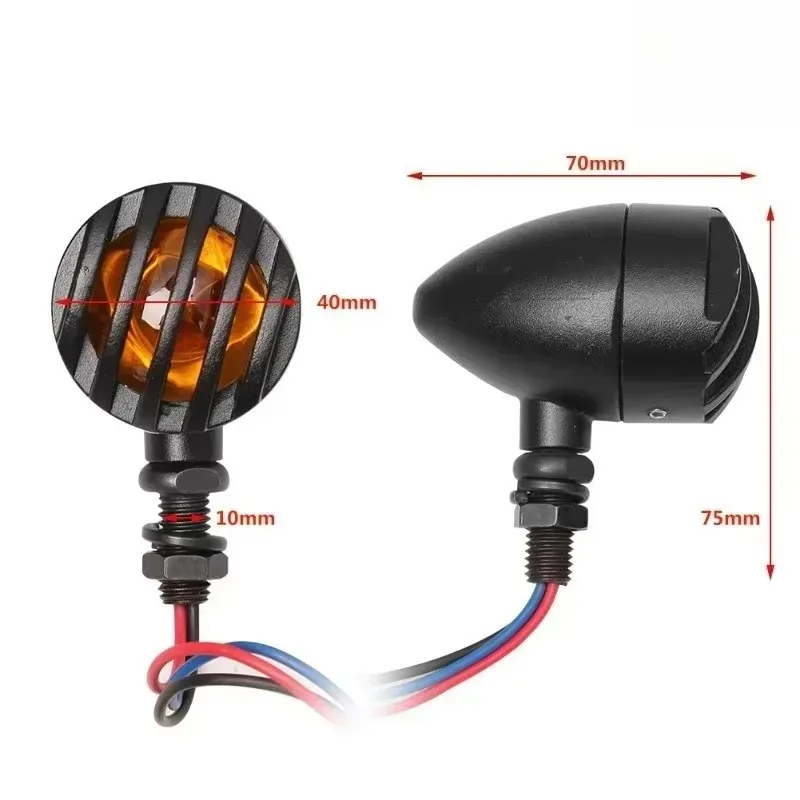 2 قطعة ل مقهى المتسابق سوزوكي جديد دراجة نارية بدوره أضواء الإشارة شواء رصاصة مؤشر 12 فولت العنبر الجبهة لمبة خلفية