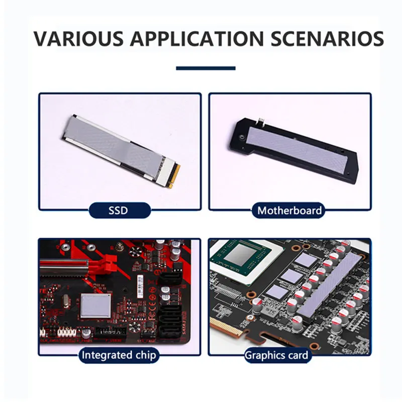 Usiren placa gráfica de resfriamento 15w/mk almofada térmica dissipação de calor almofada de silicone cpu/gpu placa gráfica almofada térmica placa-mãe