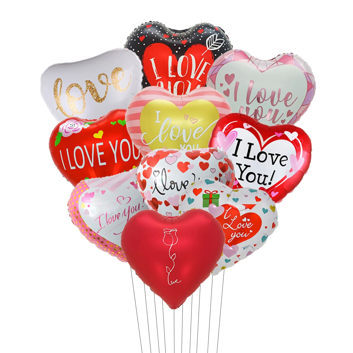 11 قطعة عيد الحب الوقوف الجوف القلب إلى القلب احباط بالونات مجموعة 18 بوصة الحب بالون مملوء بالهليوم الزفاف زينة عيد الحب
