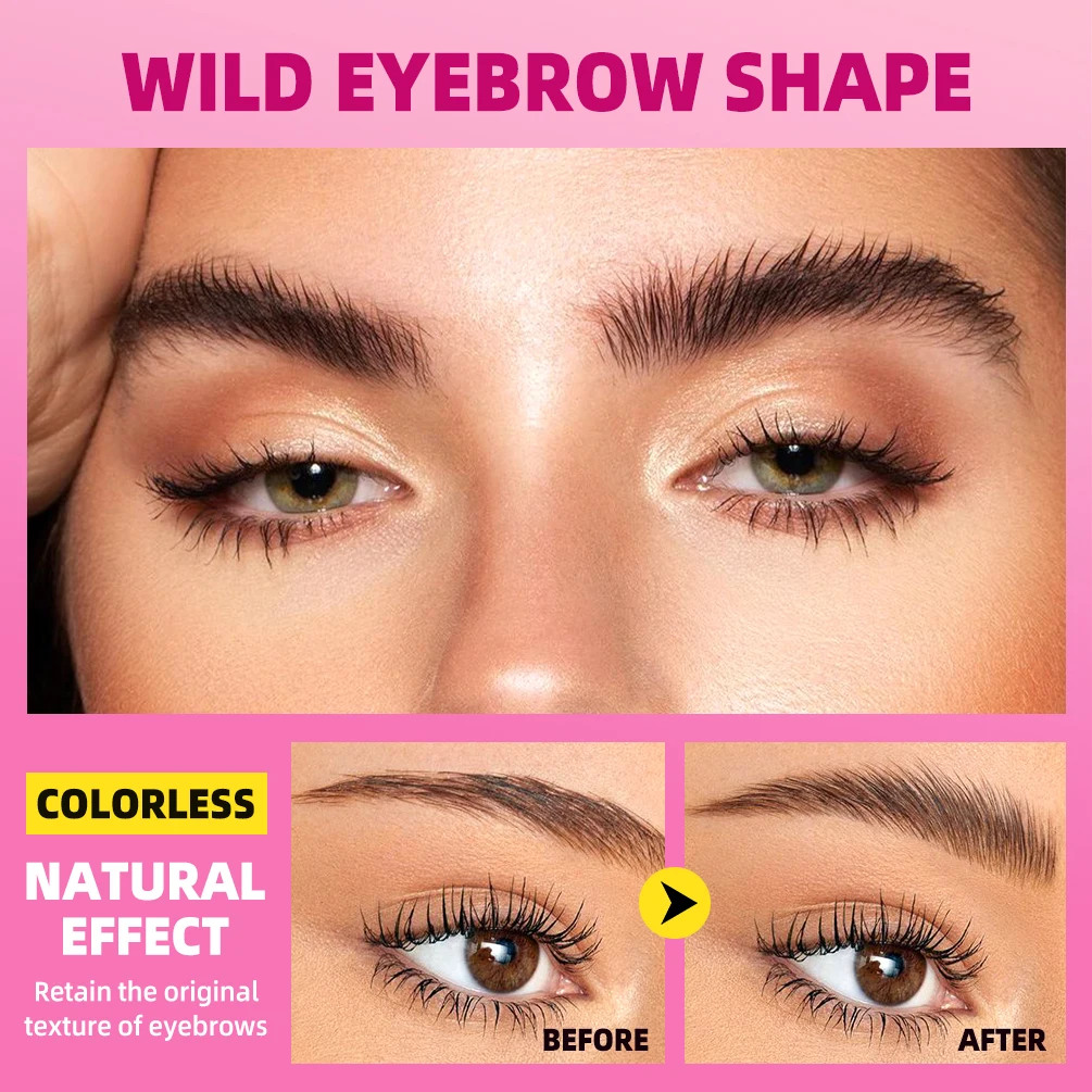 QIBEST New Design Comb-shaped Brush Head Transparent Eyebrow Styling Gel Lasting Fixing Clear Eyebrow Styling Cream Cosmetics