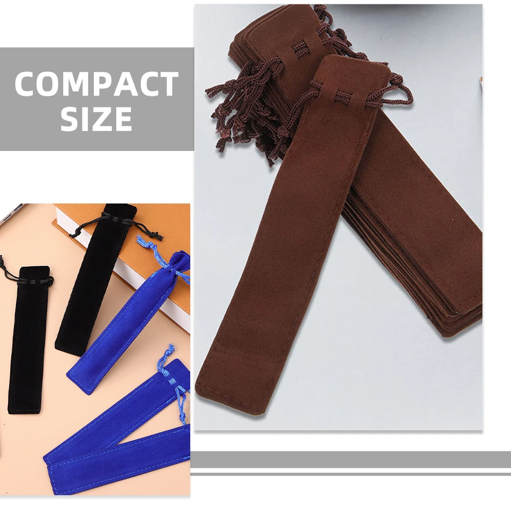 15 قطعة حقيبة المحمولة حقيبة برباط لتخزين قلم حبر هدية التعبئة والتغليف الوبر الحرة مقاومة للخدش القلم الحقائب حامل #5