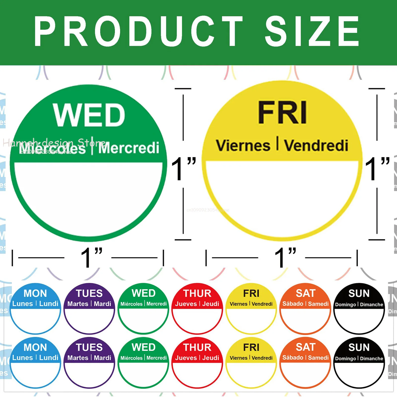 5 Sheets Day of The Week Stickers Food Labeling Date Dot Stickers for Restaurant Food Container Shop Kitchen Stationery Sticker