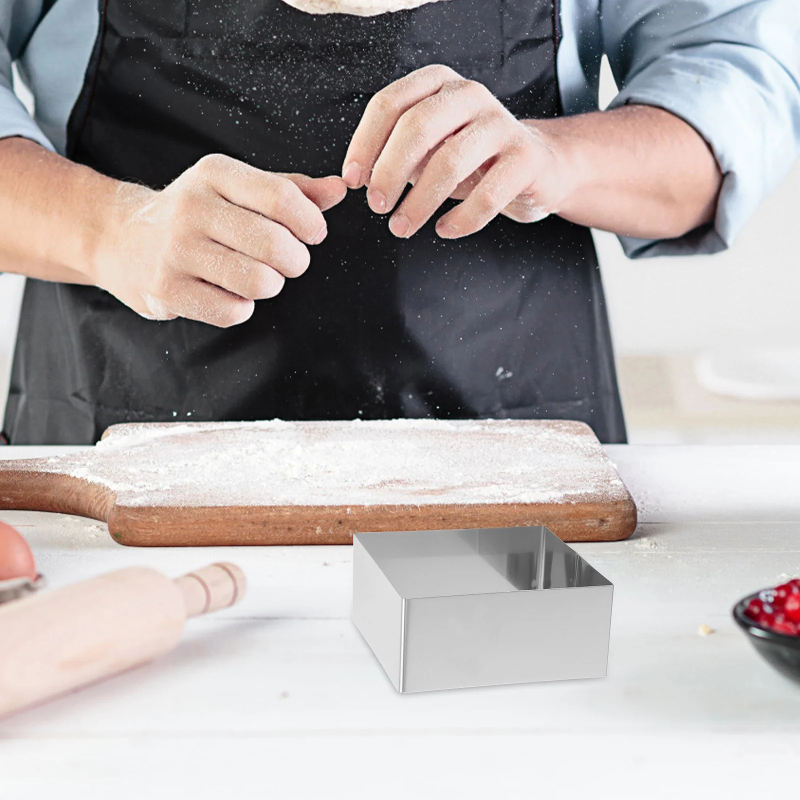 

Square Cake Ring Stainless Steel Mousse Mold for Baking Desserts DIY Pastry Tiramisu Non-Stick Easy Clean Surface