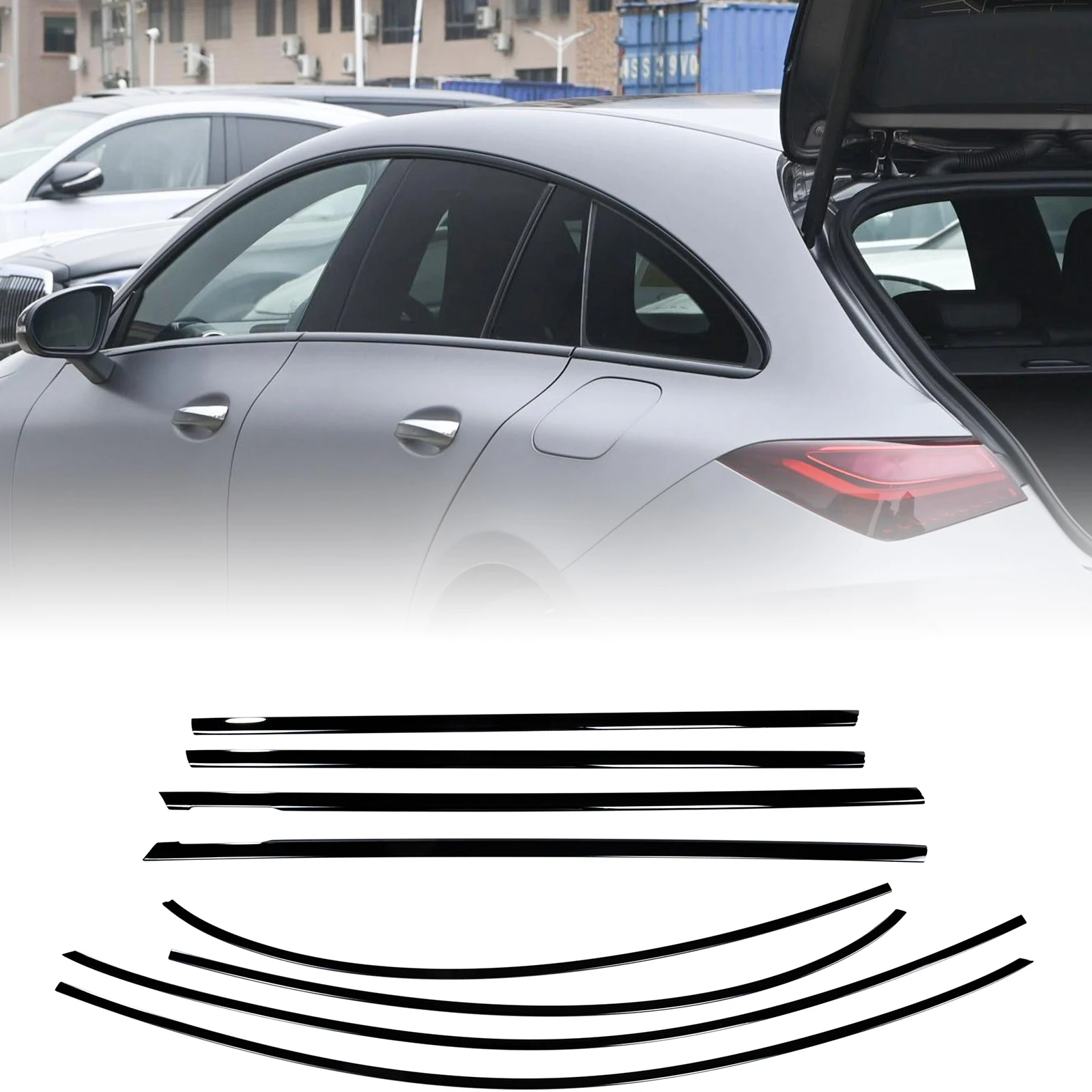 

For Mercedes Benz CLA Class CLA200 CLA220 CLA260 2019-26 Exterior Window Strip Trim Weatherstrip Gloss Black Seal Styling Cover