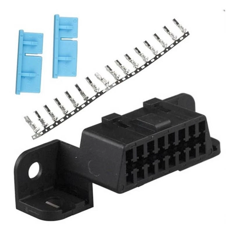 H7BD Car 16pin Female Angles Obd2 Connector Wire Sockets Plug Adapter Diagnostic Tool