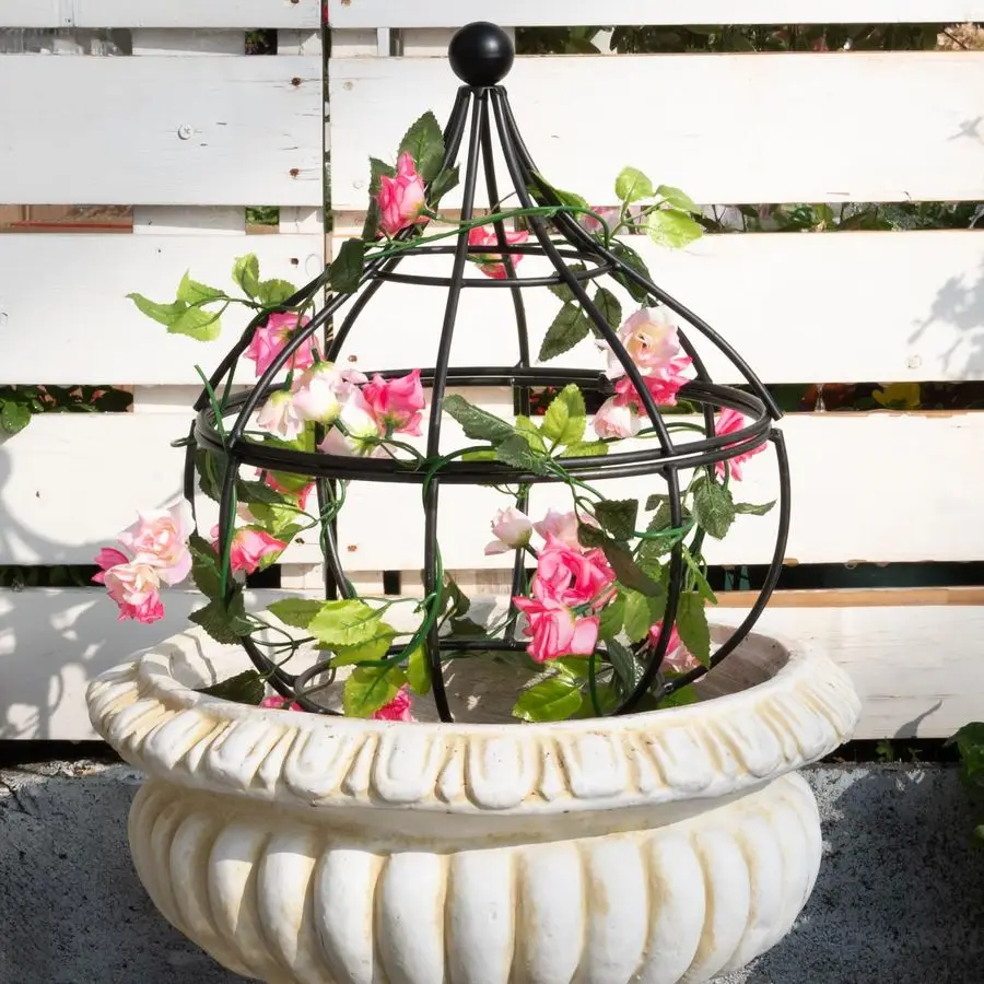 

Металлическая садовая опора-обелиск для вьющихся растений 12 x 8.1: универсальная поддержка для роз, топиарий и комнатных растений, легко собирается