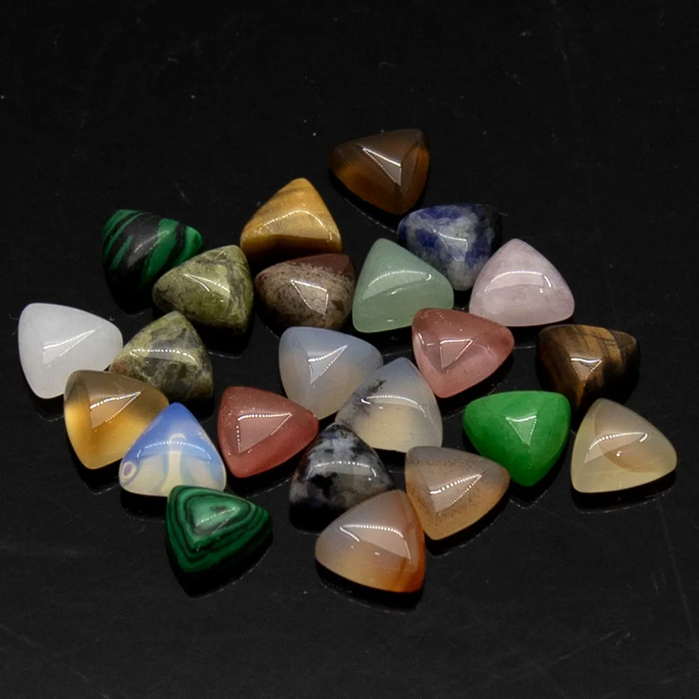 10 قطعة/الحزمة 10 مللي متر مثلث الشكل الأحجار الكريمة كبوشن الخرز تلميع خرز كريستالي DIY بها بنفسك خواتم المعلقات إكسسوارات عقد