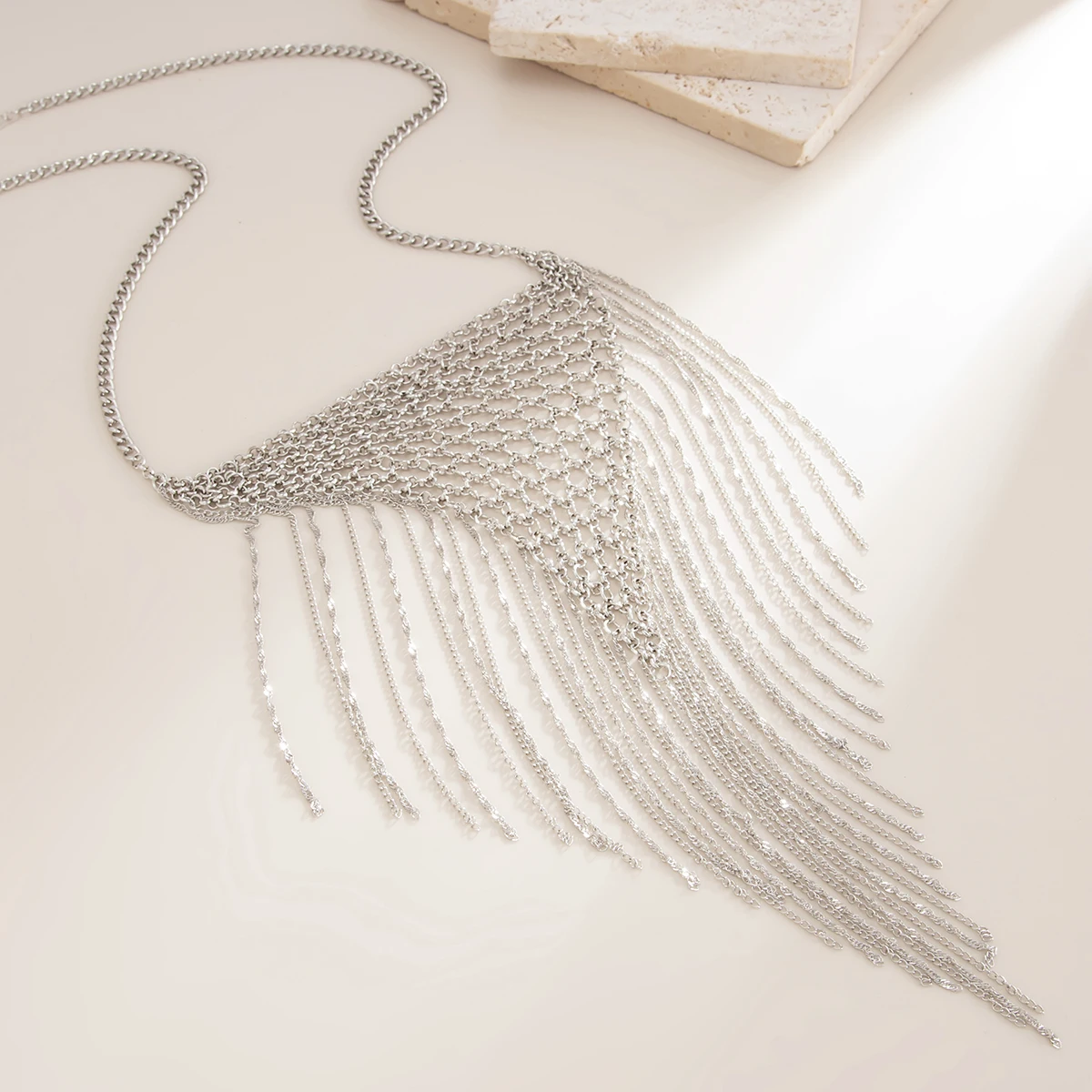 Salircon Exaggerated Bohemian Style Multilayer Long Tassels Chains Necklaces Women Hip Hop Fashion Y2k Geometric Chain Jewelry - Image 4