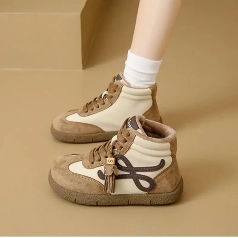 

Winter High-top Ankle Boots for Women Retro Trend Casual Cotton Shoes Plush Warm Thick Bottom Casual Snow Boot Botas Para Mujer