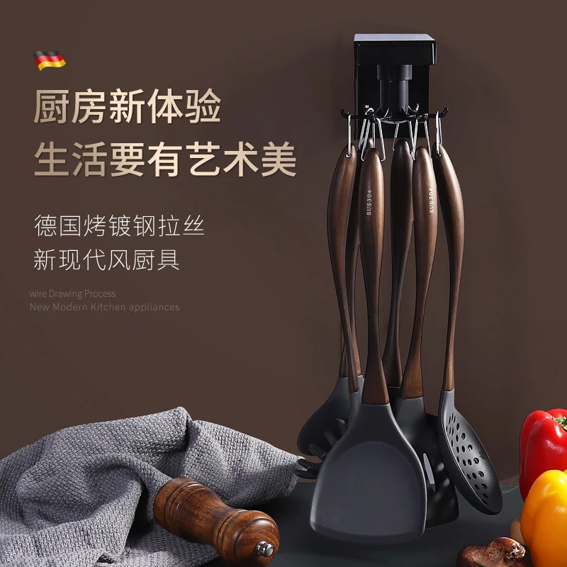 

Silicone shovel nonstick wok special Stir-fry spatula spoon household high temperature resistant colander soup spoon spatula set