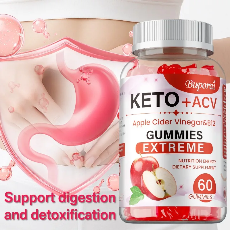 

Keto + Apple Cider Vinegar Gummies - Suppress Appetite, Cleansing, Whitens Skin, Promotes Digestion Health, and Metabolism