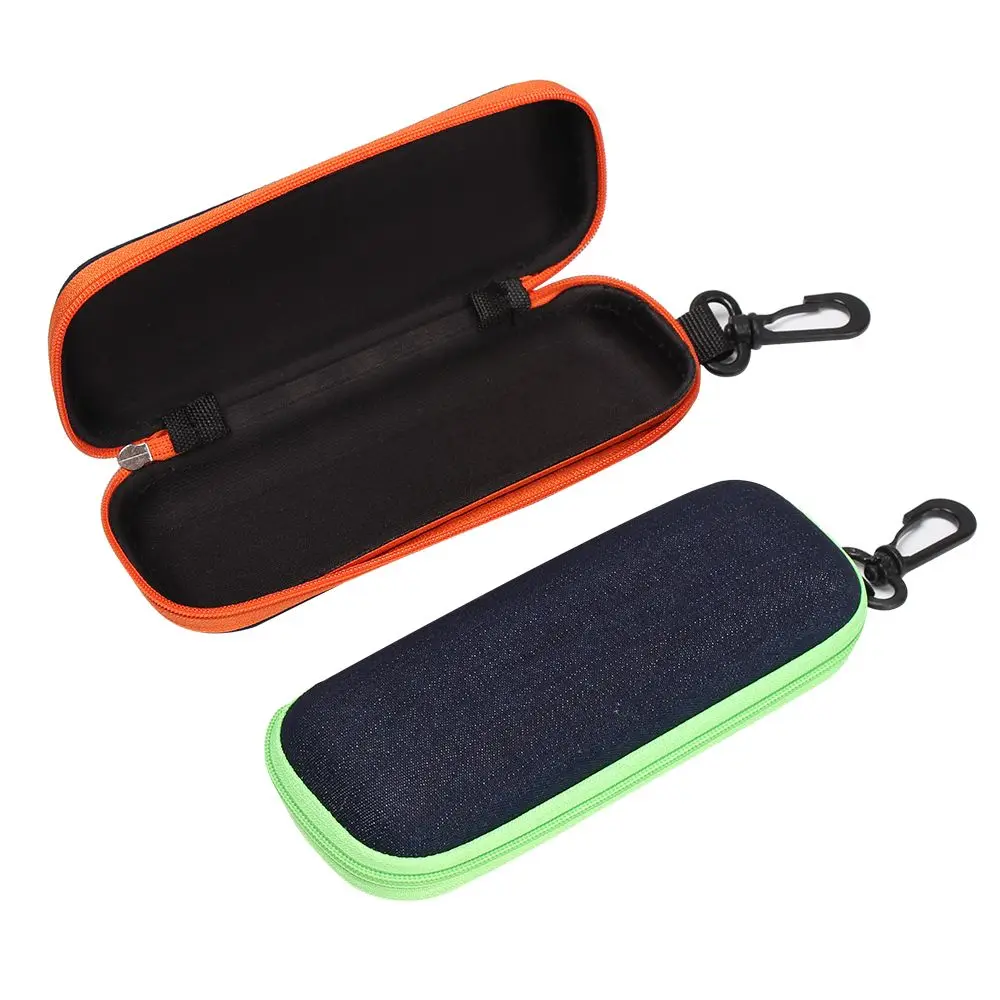 Fashion Portable Denim Fabric Hard Glasses Box Spectacle Case Zipper Eyeglasses Case Eyewear Protector