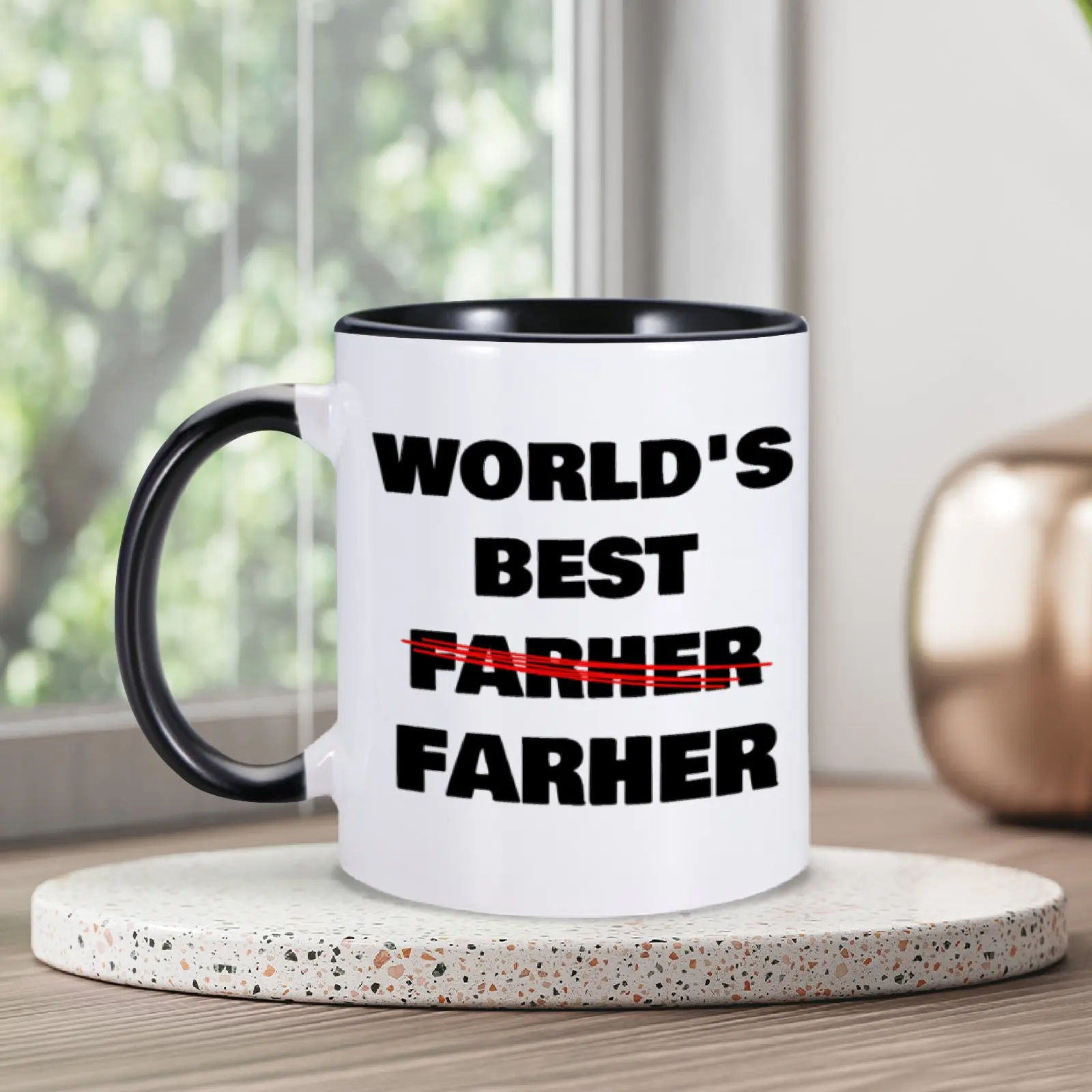 Personalized World's Best Father Funny Mug Birthday Gift 11 Oz Coffee Mugs for Daddy Papa Custom Office Home Tea Cup Humor Cups