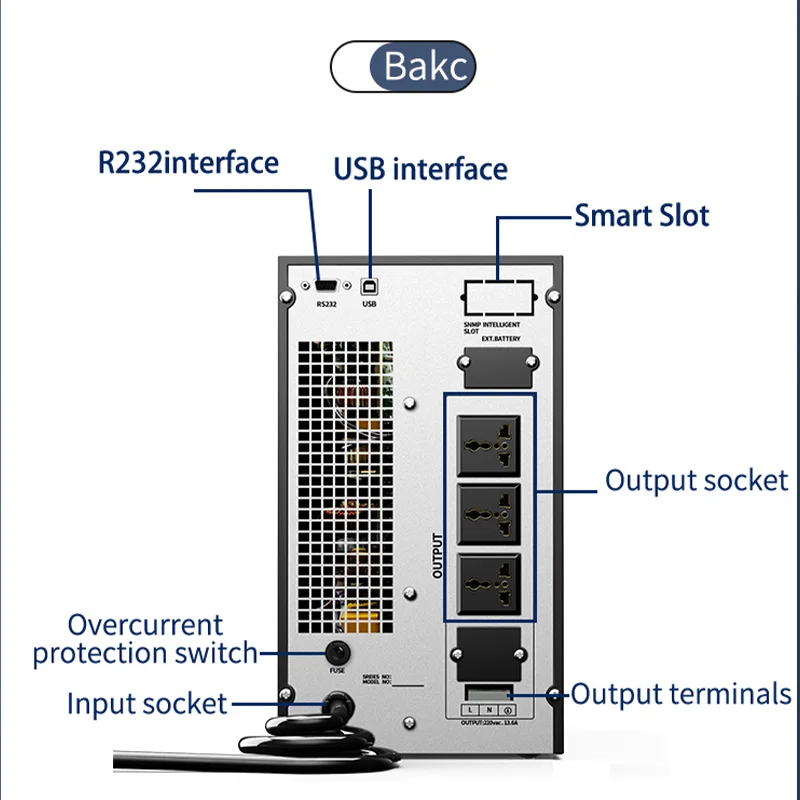 3KVA 12V High frequency online UPS PC computer uninterrupted backup power supply ups