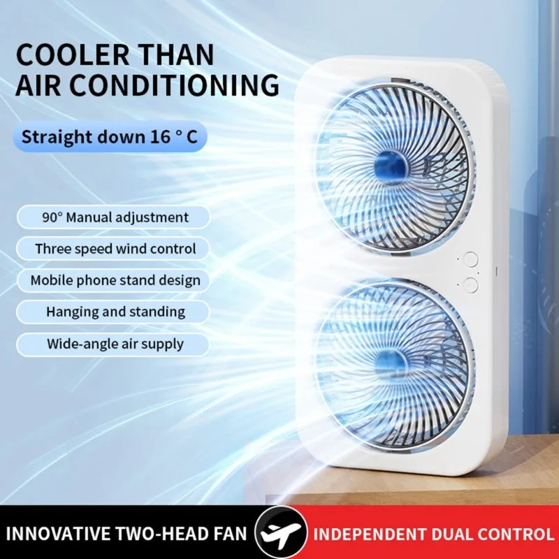 [b25b-】-dual-head-portable-desktop-fan-usb-rechargeable-quiet-operation-adjustable-angle-for-office-and-outdoor-use