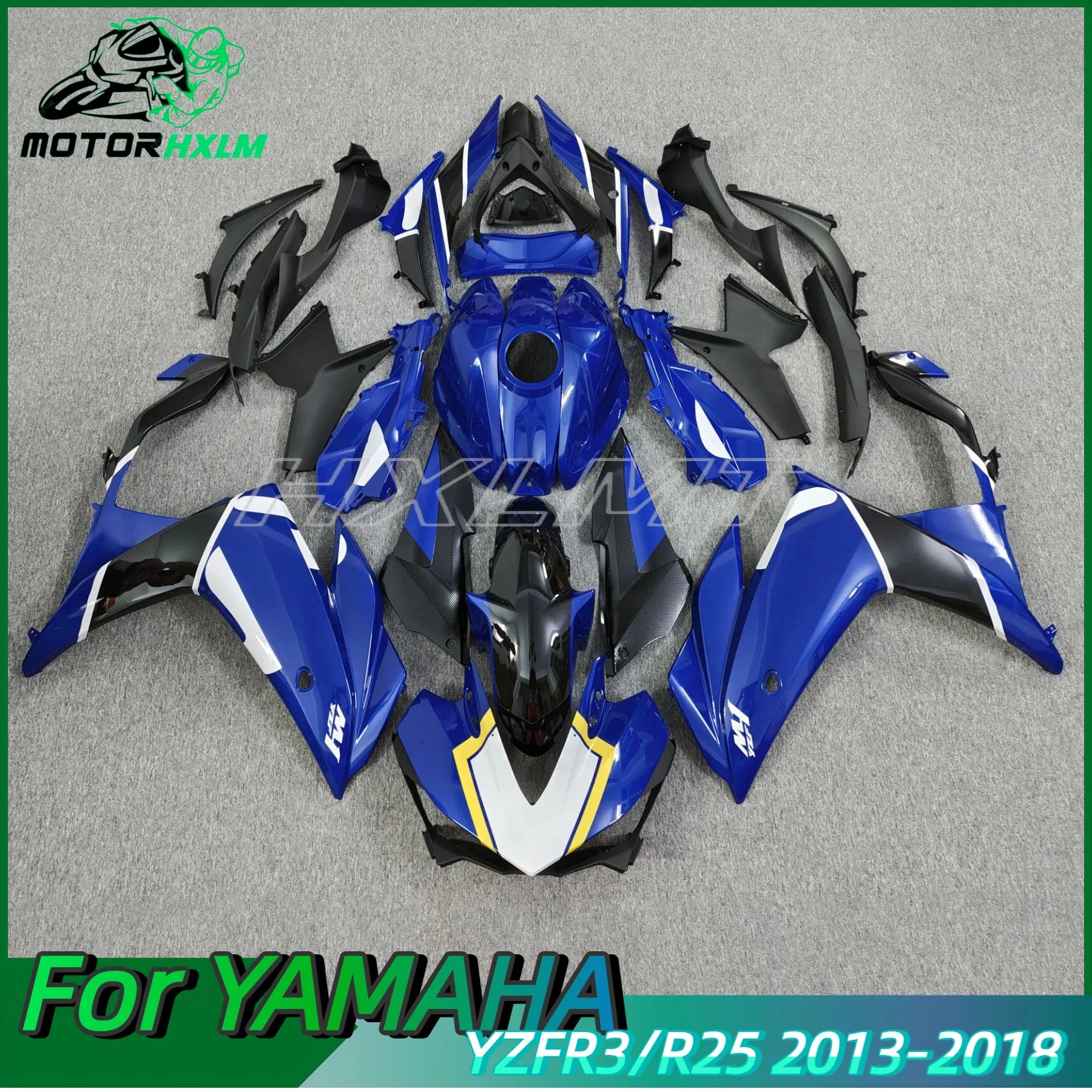 

ABS Fairings for YAMAHA R25 2015 - 2018 R25 2016 Complete Panels 15 16 17 18 ABS Plastic Panels Kit Body Work Black white