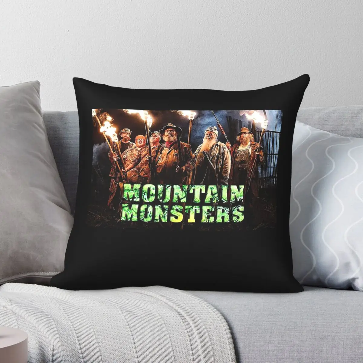 Mountain Monsters Tv Square Pillowcase Polyester Linen Velvet Printed Zip Decor Home Cushion Cover Wholesale 45x45