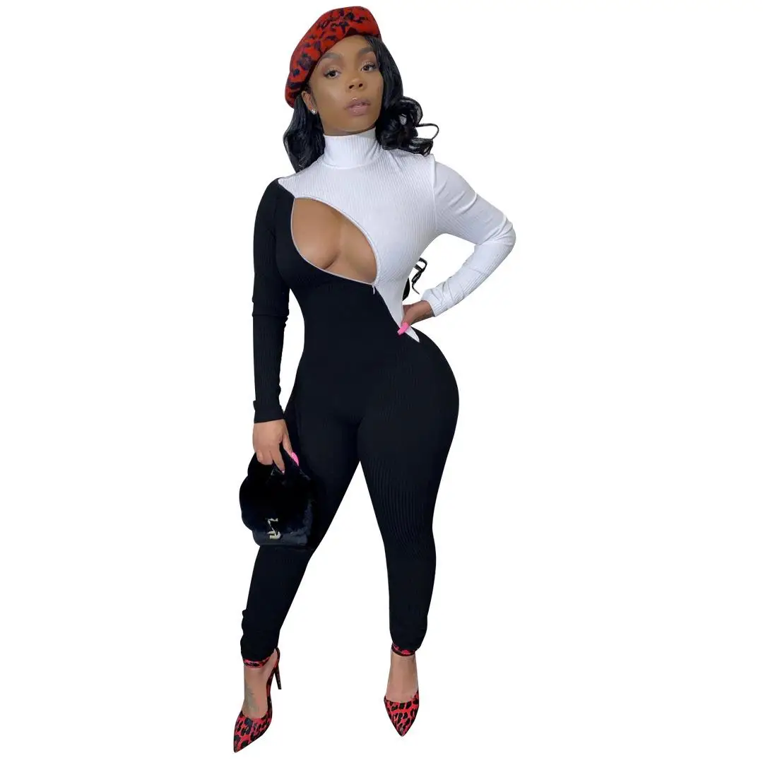 

Scplie Zp Cutout Jump09Sut Pants Patchwork Zipper Hollow out Overall Pants Street Sle Low Waist Bomber Pants for Midd...