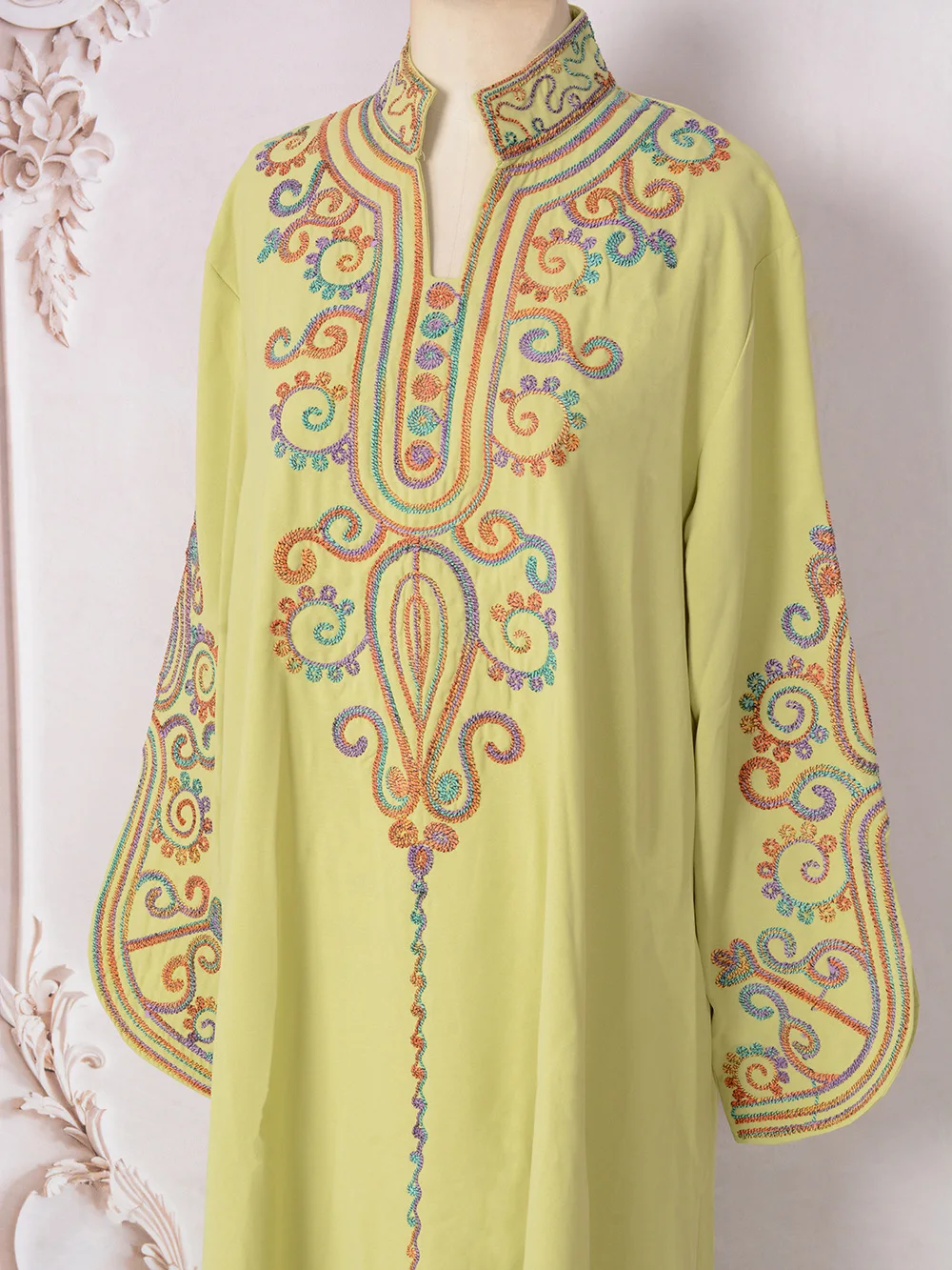 Multicolor Kaftan Dresses for Women, Embroidered Jalabiya, Dubai Islamic Clothing, Evening Party, Ramadan, Saudi Abaya Muslim