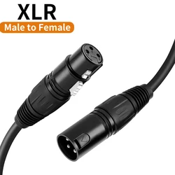 Cable XLR de 3 pines para amplificador, Cable de extensión de cañón de sonido de MICRÓFONO macho a XLR hembra para mezclador de Audio, HiFi