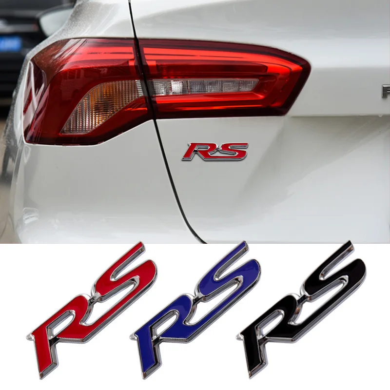 

High-quality Modification 3D Metal Car Stickers Sport Version Logo RS 9x2.4cm Scratch Cover DIY Decoration Car Accessories