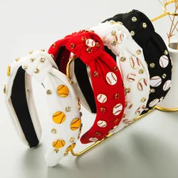 Fashion New Sports Style Softball Baseball Accessories Headband Trend Diamond Wide-Brim Hair Accessories