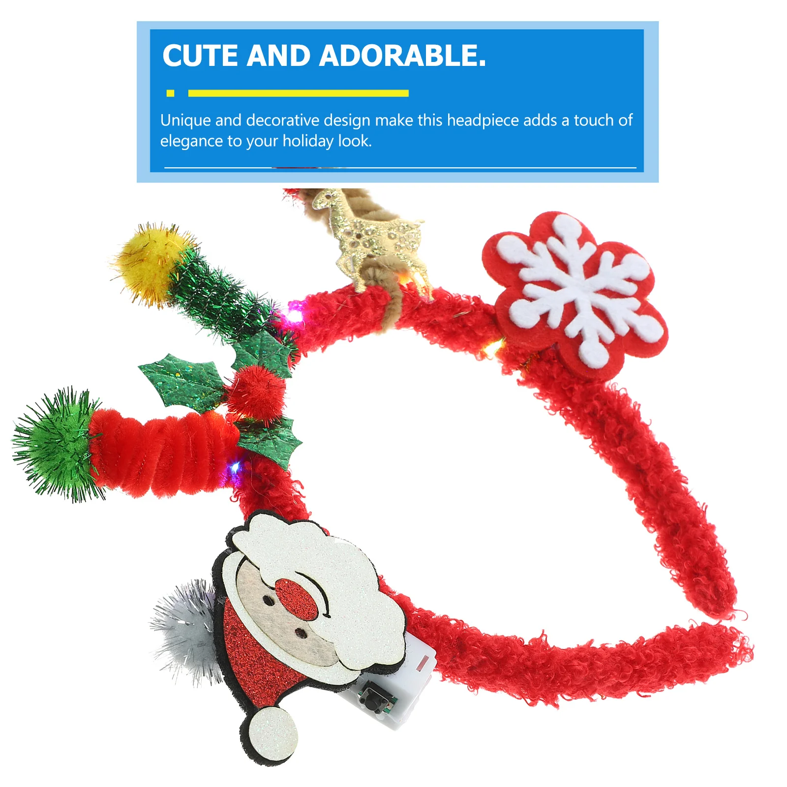 

Holiday Christmas Headband for Women Party Hair Accessory Festive Snowflake Bell Design Xmas Costume Decoration Adult Headwear