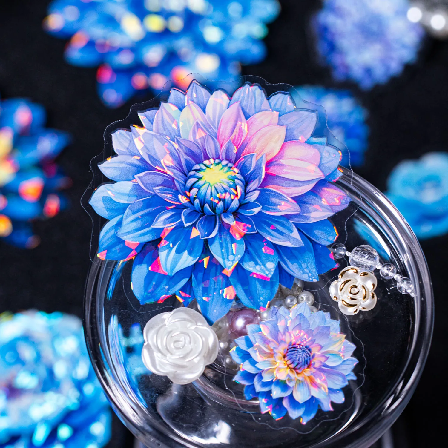 20 Sheets Flower Garden Collection Series Vintage Shell Light PET Sticker Creative DIY Journal Material Collage Stationery