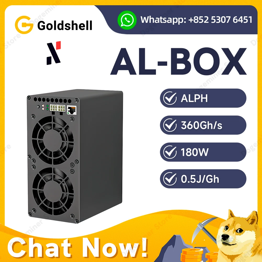 Goldshell AL BOX 360G 180W ALPH Miner Blake3 Algorithm Alephium Mining Machine Crypto Asic Miner Mining with PSU