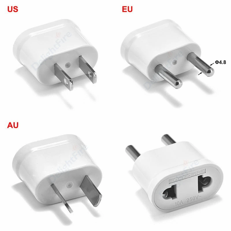 Adaptador de viaje para UE, AU, EE. UU., UE, Euro, AU, Nueva Zelanda, UE, KR, España, enchufe eléctrico CN, cargador de enchufes de salida