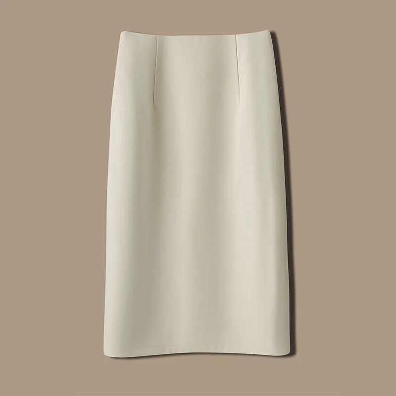 Busin Suit Midi-rok met hoge taille Professionele kokerrok met rechte pijpen Ele F-lengte rok met hoge taille voor dames