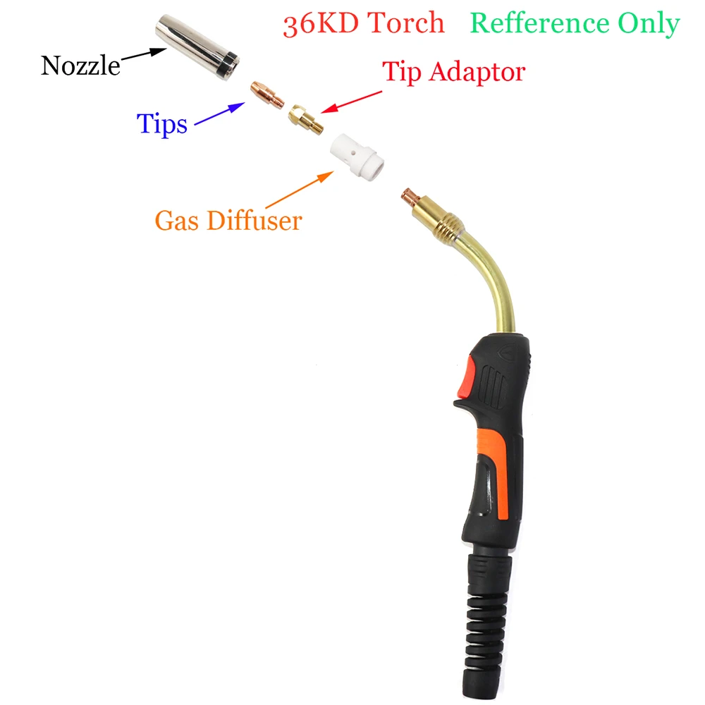 36KD MIG Torch Tips 320A Welding Torch Consumables CuCrZr ECu 0.8/1.0/1.2mm EU Style MIG Welding Tip