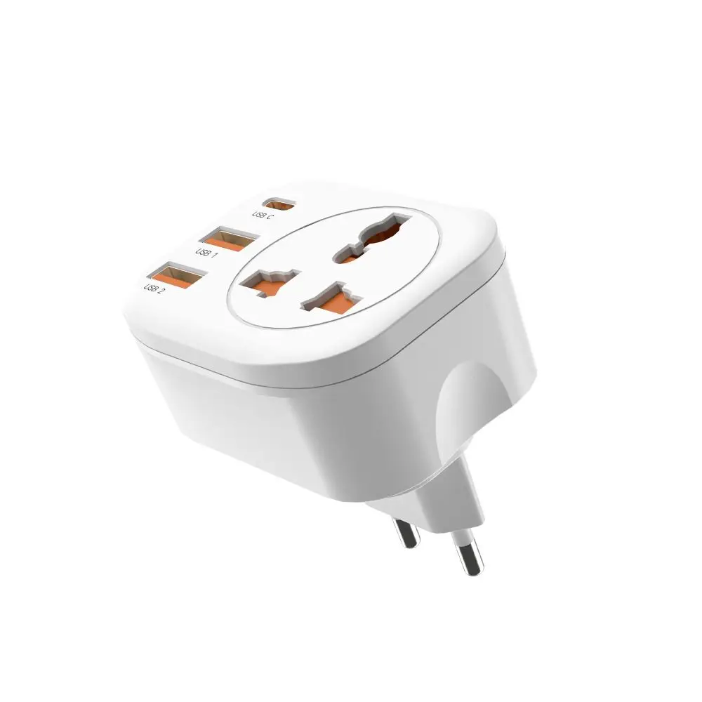 2500W Fast Charging Multi Socket USB Ports Type C Power Socket Standard Plug EU Plug Wall Socket Extender Travel