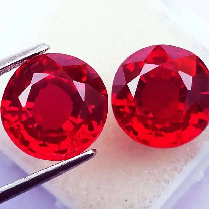 جولة 3-11 مللي متر العقيق الأحمر مويسانيتي السائبة بالجملة أحجار كريمة مفكوكة مع شهادة أحجار عالية الجودة DIY بها بنفسك صنع المجوهرات