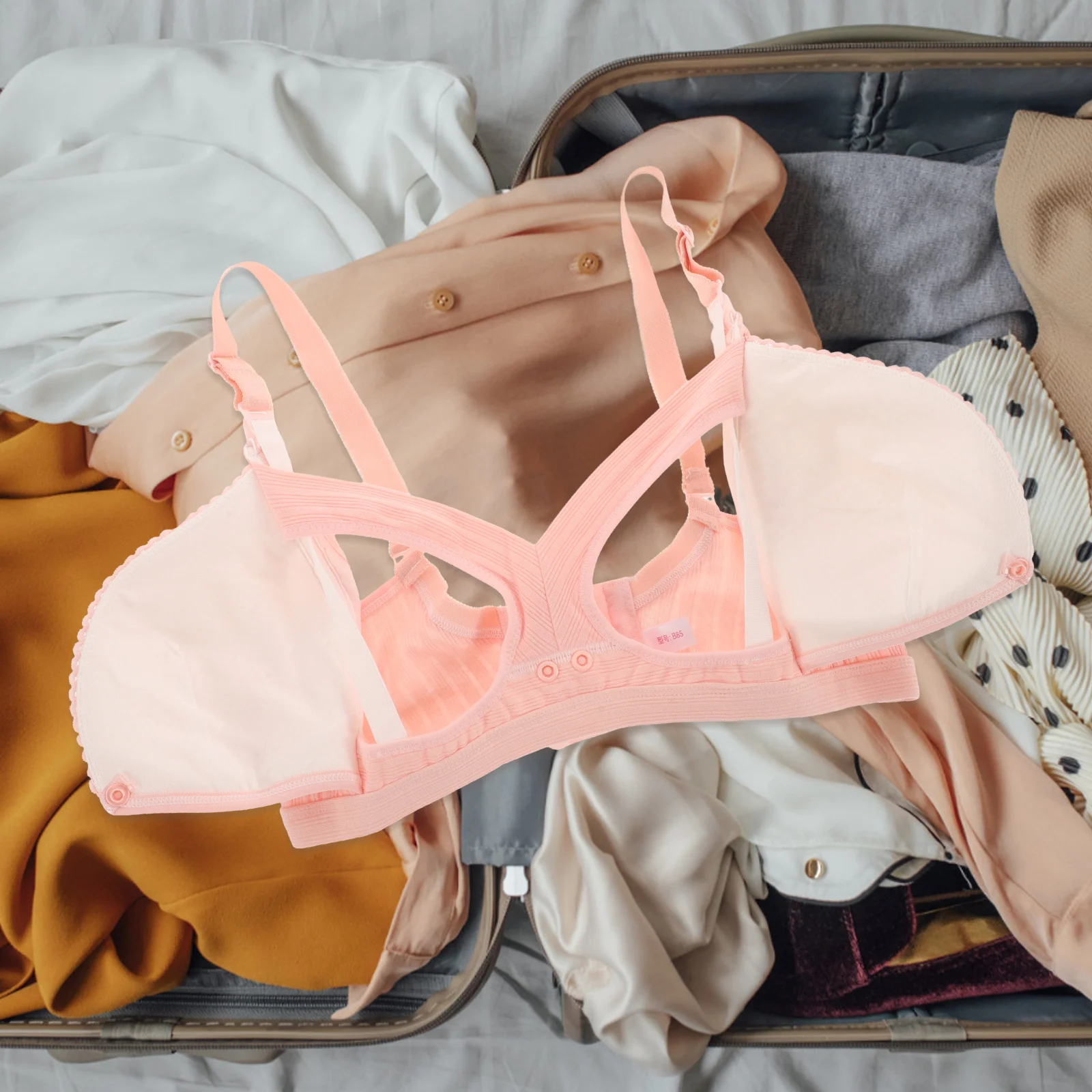 Wireless Nursing Bra Pink 38 85 Seamless Double Opening Clasp Breathable Maternity Nursing Bra Pregnancy Breastfeeding Sleep