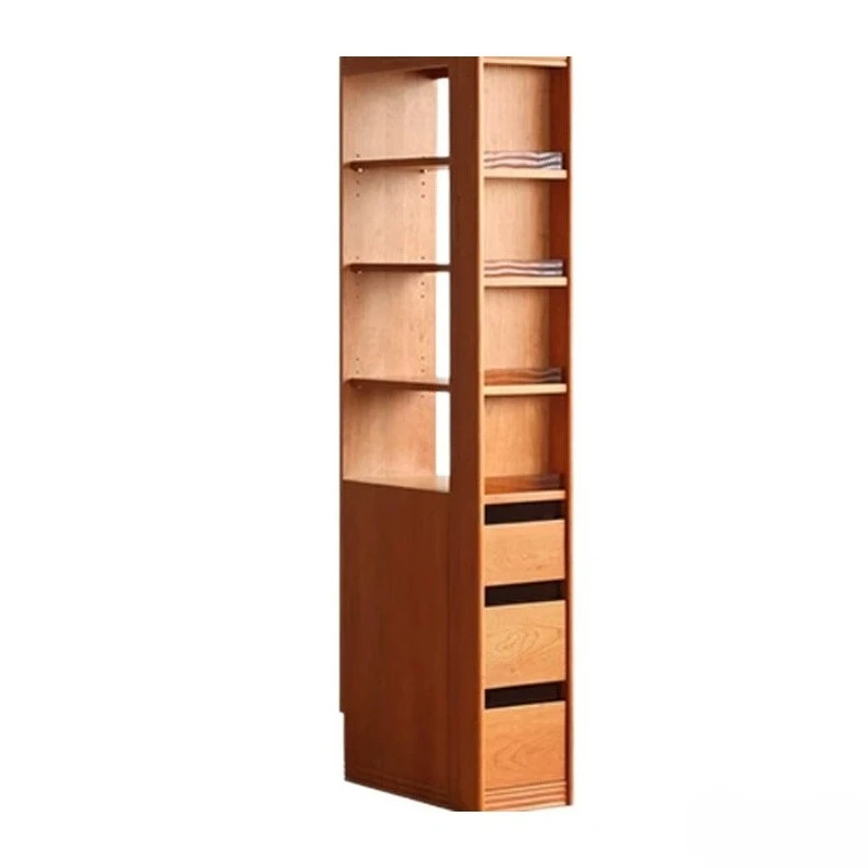 

Solid wood corner bookcase North American cherry wood Nordic style all solid wood extremely narrow bookcase