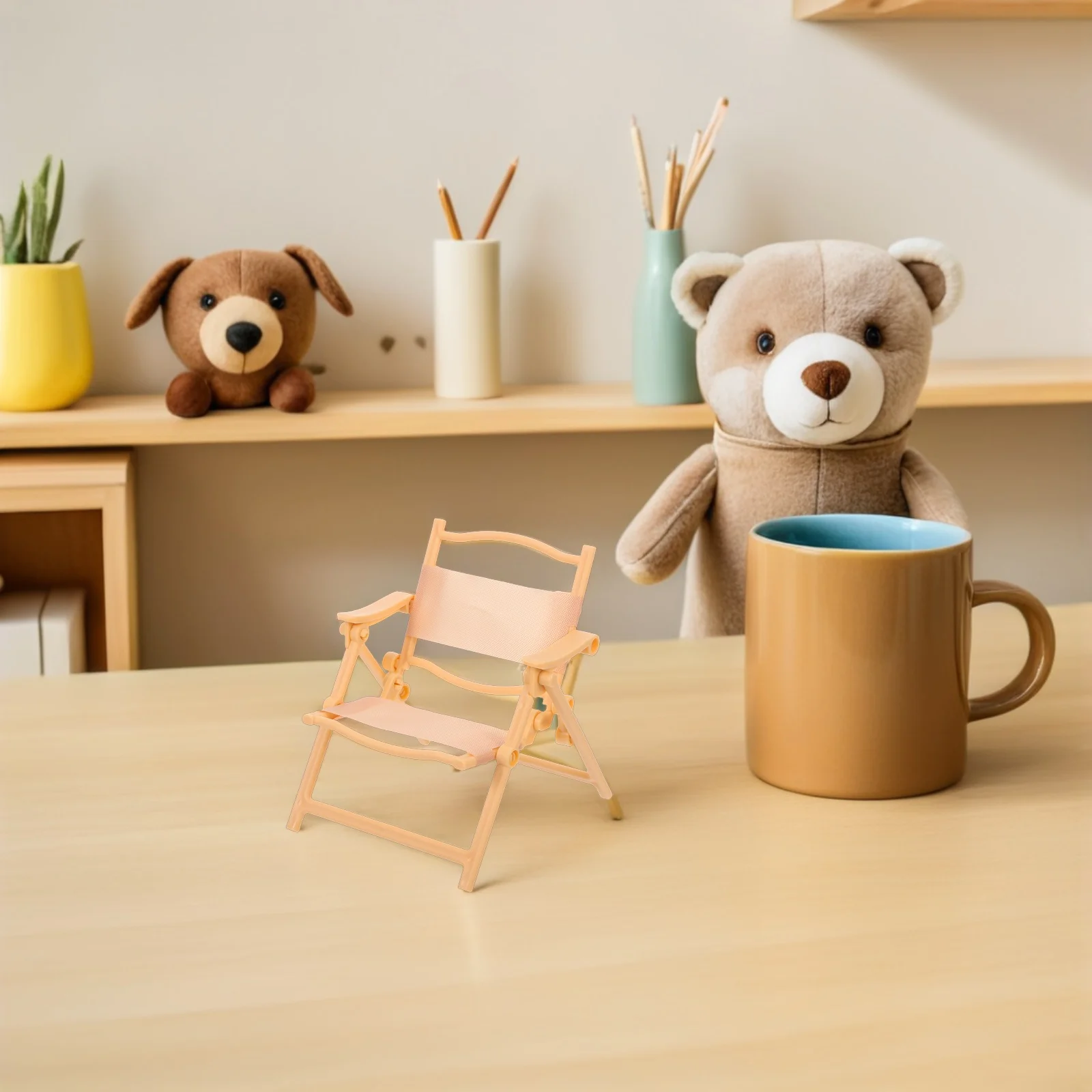 5 قطع كرسي شاطئ مصغر قابل للطي من البلاستيك للأطفال والتخييم في الهواء الطلق وإعداد بيت الدمى الداخلي كرسي خفيف الوزن قابل للطي #5