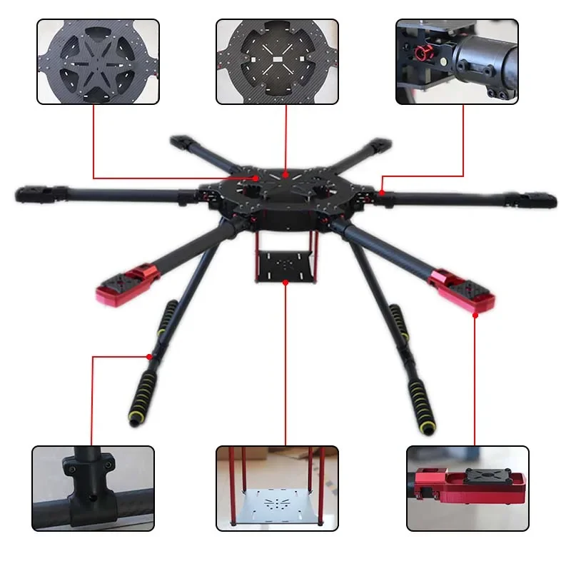HSKRC ZD970 Série 6 eixos dobrável quadro de fibra de carbono treinamento AOPA 7KG fotografia aérea drone de pesca RC FPV