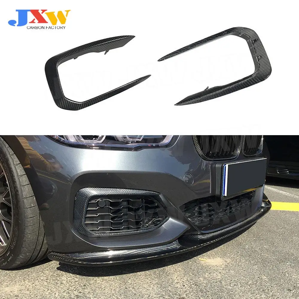 for BMW 1 Series F20 M Sport M135i M140i Hatchback 2016 - 2018 Dry Carbon Front FogLamp Air Vent Trim Bumper Fins Splitters