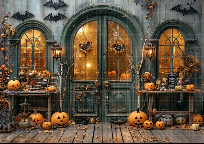 Mehofond Photography Background Halloween Spooky Pumpkin Store Trick or Treat Kids Birthday Portrait Decor Backdrop Photo Studio