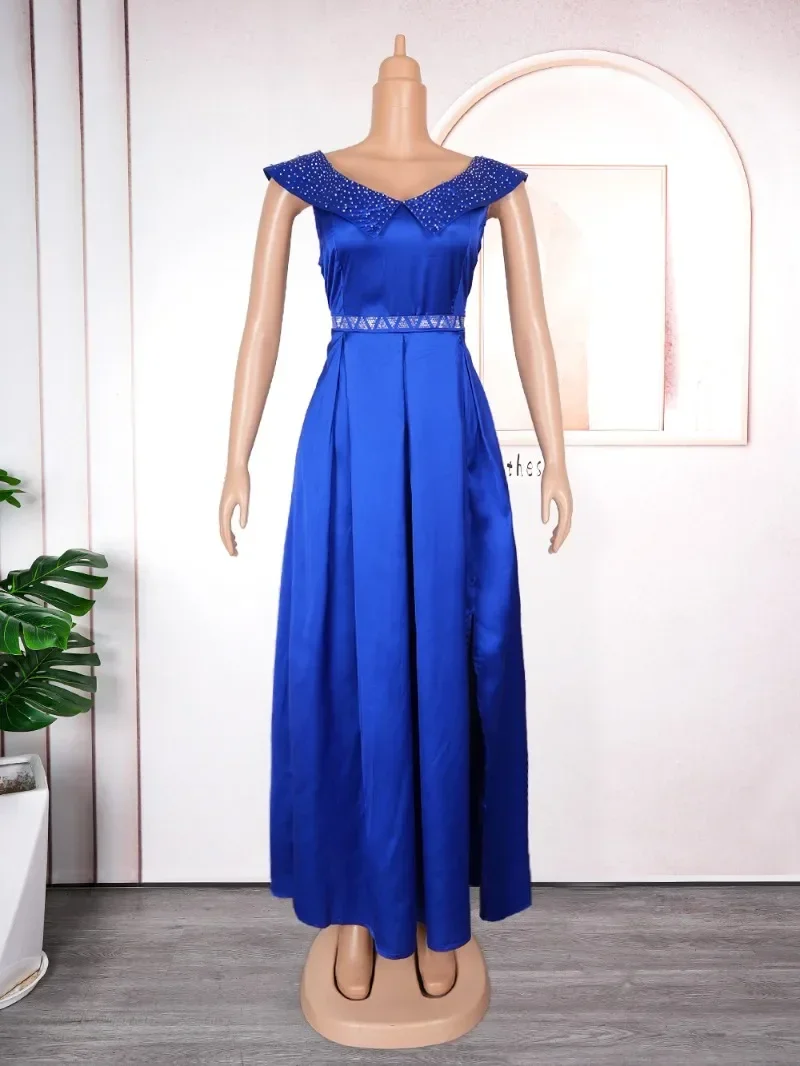 فساتين حفلات الزفاف الأفريقية لعام 2024 للنساء Dashiki موضة الصيف بدون أكمام مقاس كبير فستان سهرة طويل ماكسي ملابس