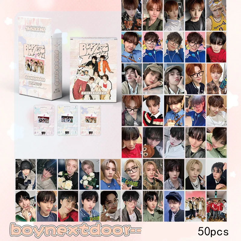 50 unids/set BOYNEXTDOOR álbum LOMO tarjeta SUNGHO RIWOO JAEHYUN TAESAN LEEHAN WOONHAK postal foto tarjeta colección de seguidores regalo para niña