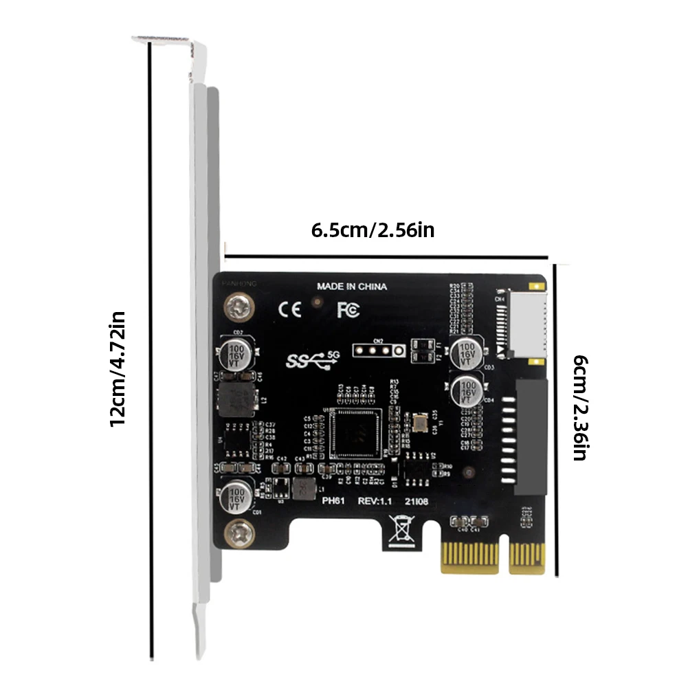 Komputer PCI-E Ke USB 3.0 Kartu Pengontrol Ekspansi PCIE 19PIN PCI-E Ke USB 3.0 Kartu Ekspansi TYPE-E