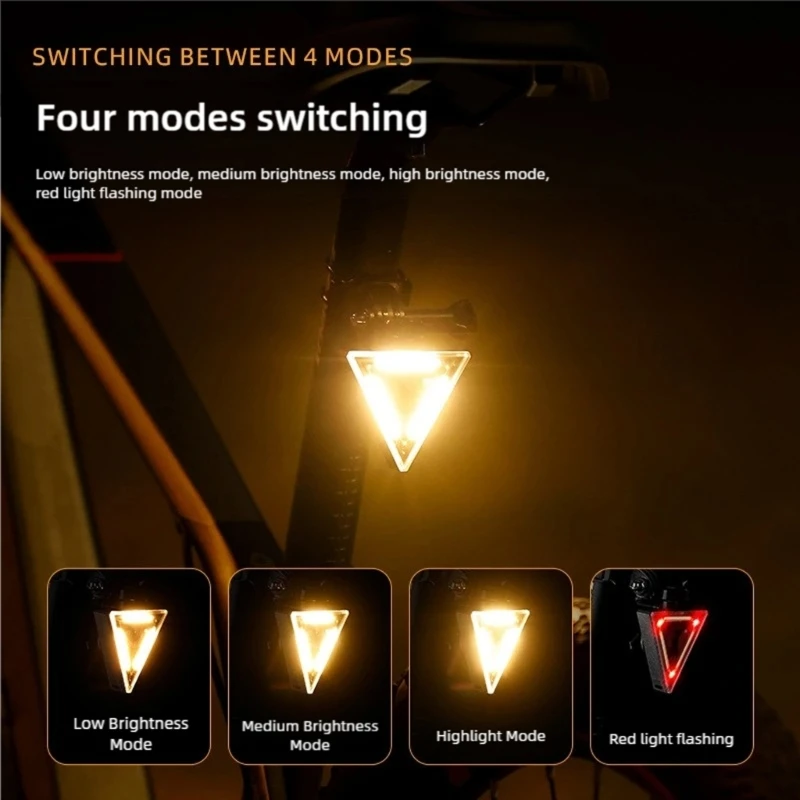 

Wide Angles Bikes Tail Light Waterproofed Bicycles Safety Light Cycling Accessory With Simple Installation 24BD