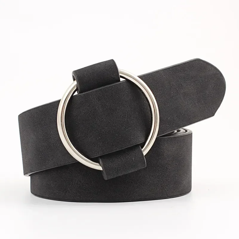 New Women's Needle Round Button Casual Women's Belt Versatile Daily Wide Belt Classic Vintage Jeans Dress Belt