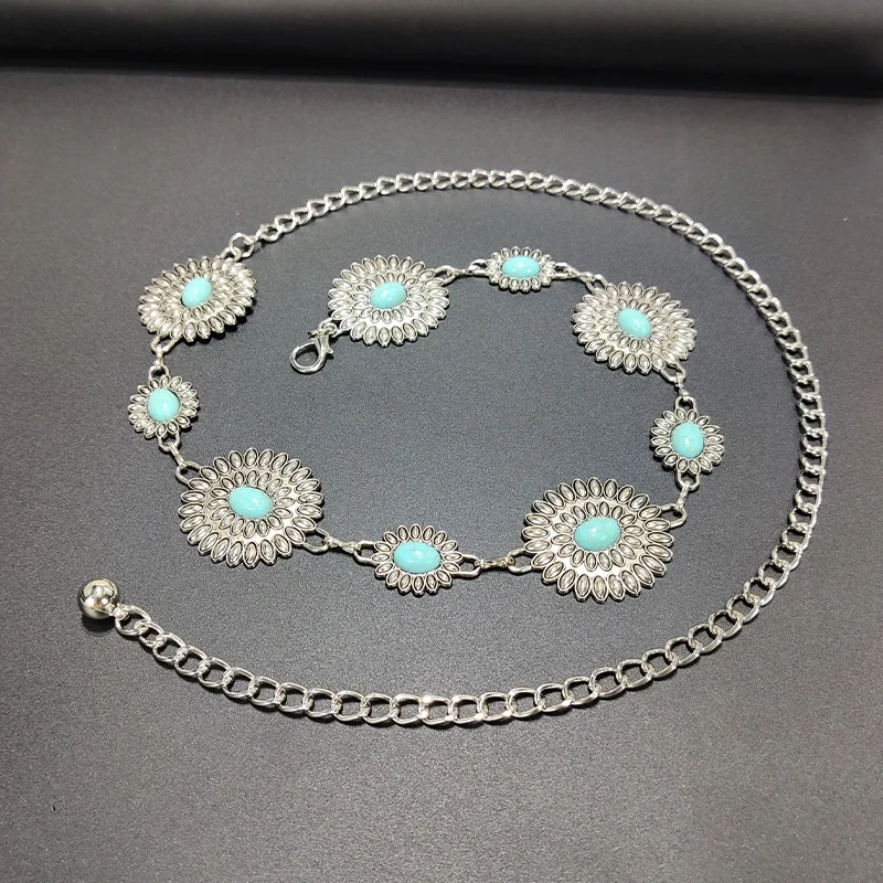 Turquoise Waist Chain Women Waist Chain Conch Chain Belt Belly Chain For Dress