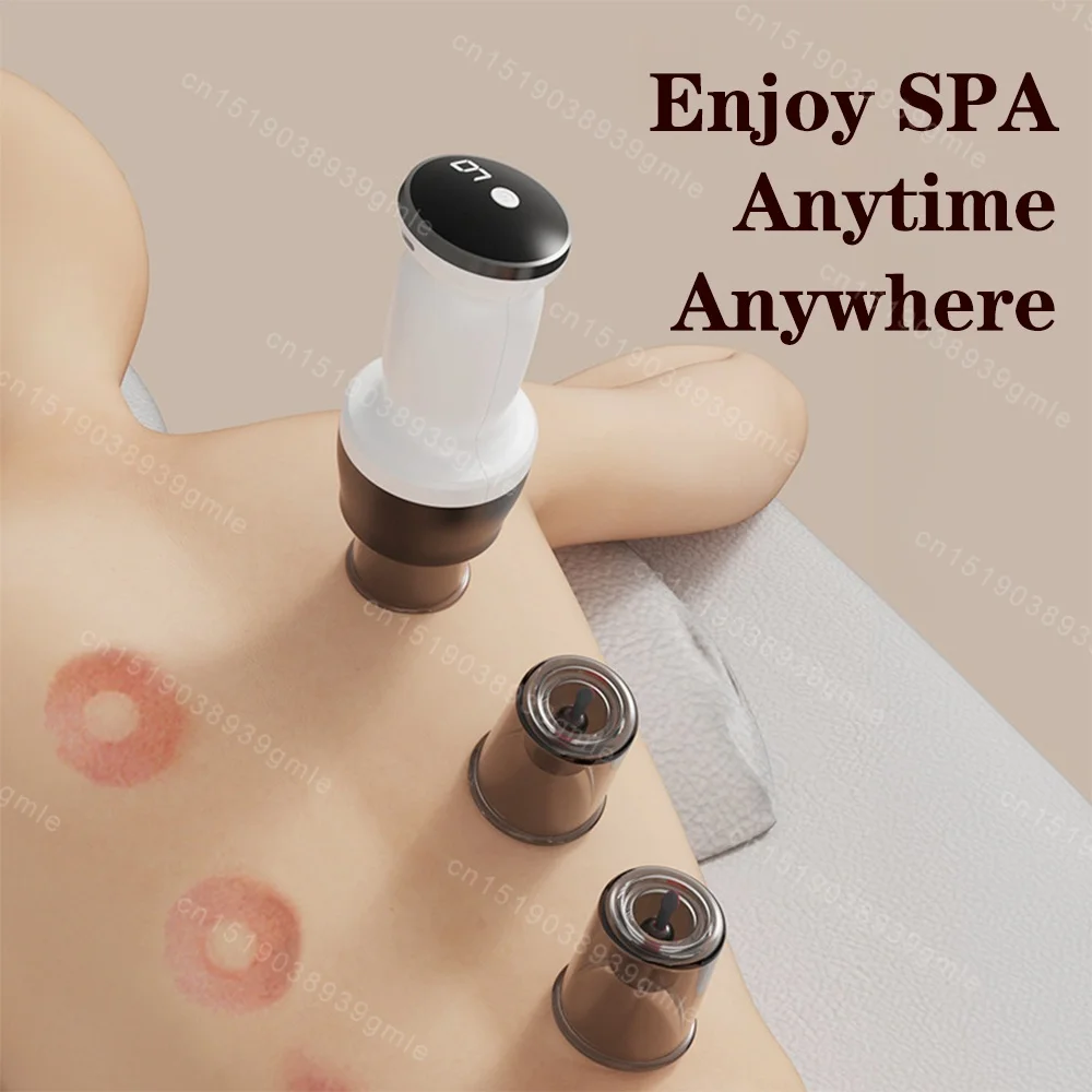 6 Cups Electric Vacuum Cupping Suction Cup Massage Body Anti Cellulite Scraping Massager Suction Therapy Cupping Set Guasha Tool